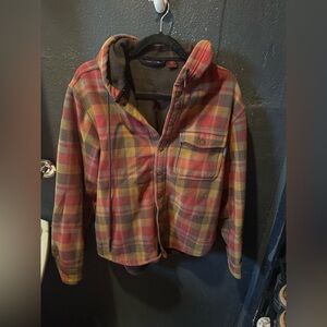 Wolverine Red and Brown Fleece Hooded Jacket